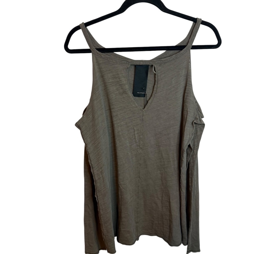 Nwt Heather by Bordeaux Basil Green Cold Shoulder Long Sleeve Top - Picture 1 of 5